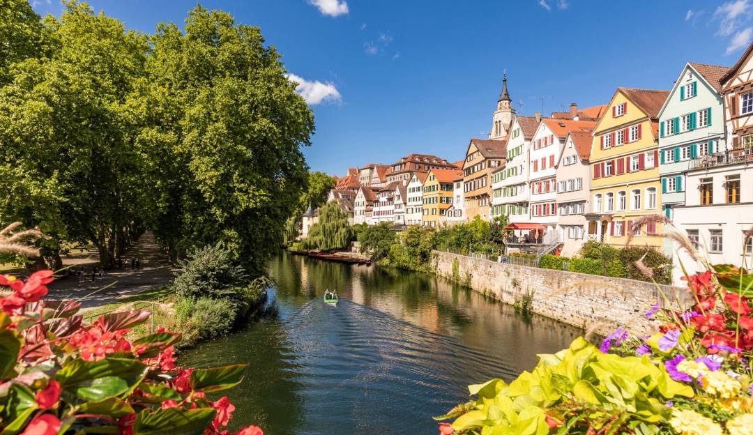Tübingen old town along the Neckar river